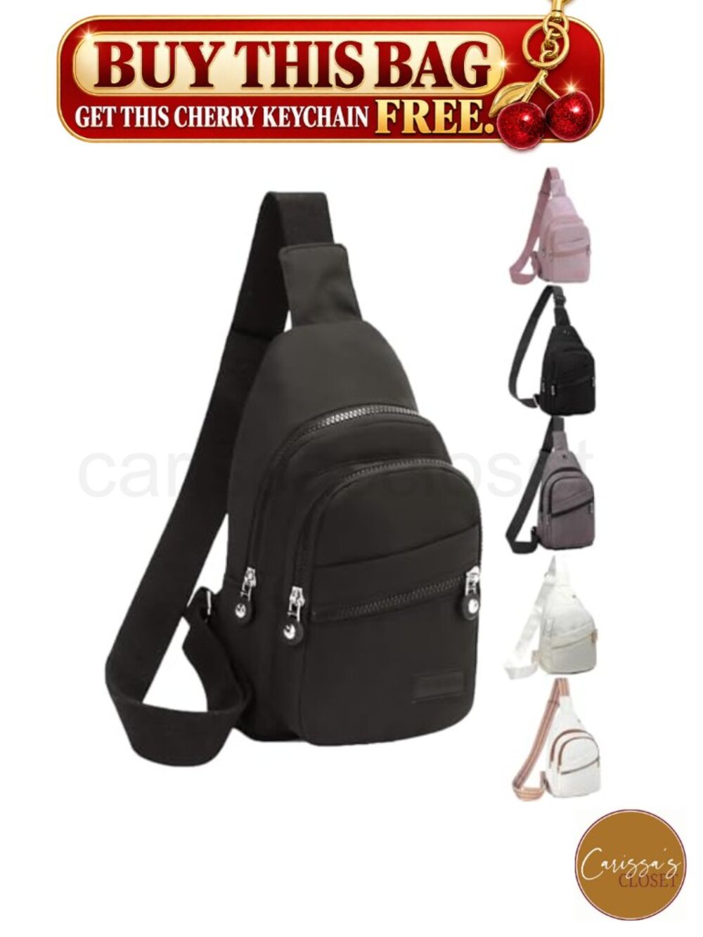 ✨ Crossbody Sling Bag Mini Backpack Lightweight Water Resistant Nylon Travel